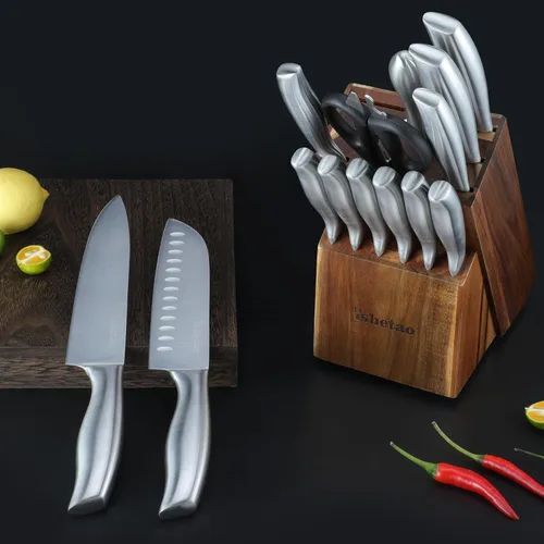 Miniatura 6 de Juego de cuchillos para cocina con bloque, juego de cuchillos de cocina de 15 piezas, juego de cuchillos de chef ultra afilados para cocina, juego