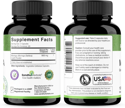 Miniatura 6 de SANDHUHERBALS Paquete Shilajit con Moringa Cápsulas para hombres y mujeres Apoya la energía, el sistema inmunológico, la piel y la salud