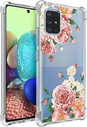 Osophter Funda para Samsung Galaxy A71 5G (no para Verizon A71 5G UW), diseño floral de flores para niñas y mujeres, absorción de golpes, flexible