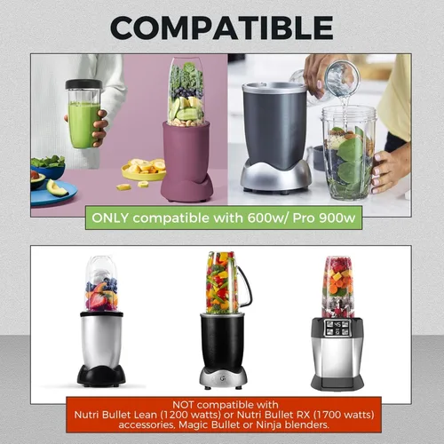 Miniatura 38 de Vasos de licuadora de repuesto para licuadora Nutribullet de 18 onzas con tapa, compatible con Nutribullet 600 W 900 W licuadora exprimidor