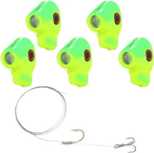 Miniatura 13 de Ballyhoo - Señuelos de arrastre con aparejo offshore gratuito incluido para Mahi Mahi Dolphin Dorado Wahoo Marlin Atún Offshore Big Game Señuelos