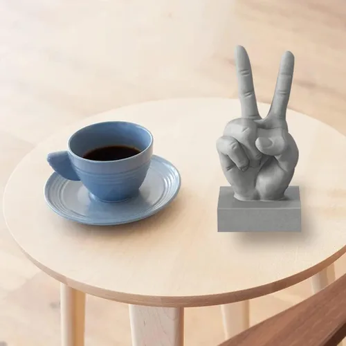 Miniatura 2 de Victory Gesture - Molde de vela de gesto, molde de resina de mano 3D, molde de silicona en forma de V, fabricación de velas de jabón, escultura