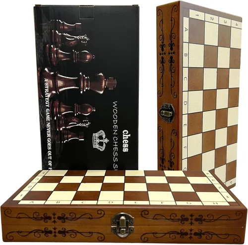 Miniatura 7 de Syrace, juego de ajedrez de madera hecho a mano, 11.8 x 11.8 pulgadas