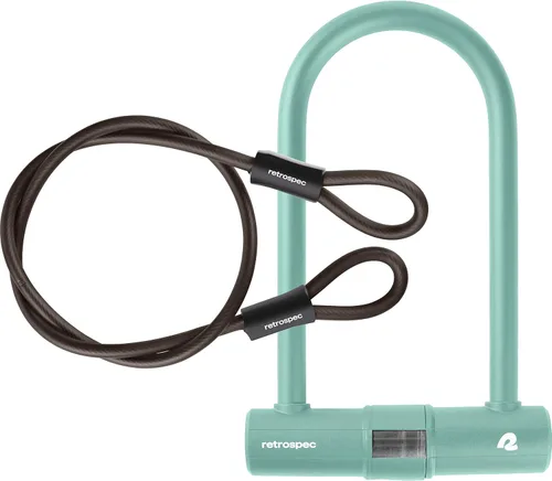 Miniatura 7 de Retrospec Lookout - Cerradura para bicicleta con bloqueo en U con cable de seguridad de 4 pies, cerradura de bicicleta antirrobo resistente