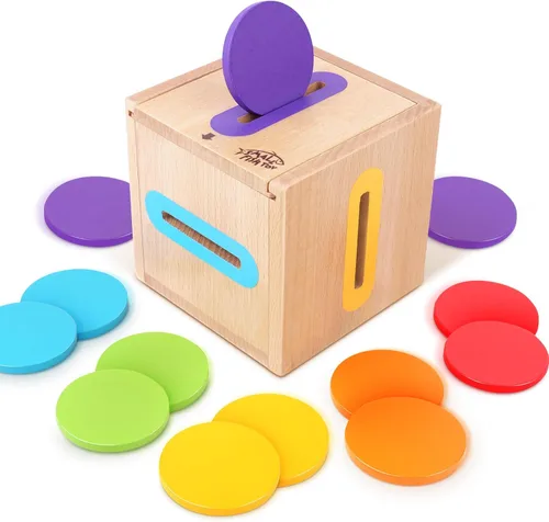 Juguetes Montessori para niños de 1, 2 y 3 años: Juguetes para habilidades motoras finas, juguete sensorial de clasificación de colores de madera