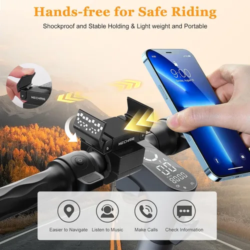 Miniatura 3 de Soporte de teléfono para bicicleta - Soporte de teléfono de aleación de aluminio para bicicleta, soporte de manillar ajustable en 360° para celular