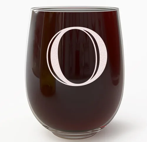 Miniatura 29 de Copa de vino grabada con monograma de 17 onzas sin tallo (letra A) A-Z, regalos personalizados para mujeres, copas de vino personalizadas, regalo