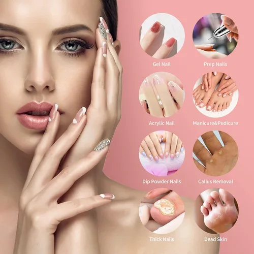 Miniatura 3 de Taladro de uñas eléctrico recargable de 35000 rpm, kit profesional portátil para acrílico, uñas de gel, manicura y pedicura, herramientas