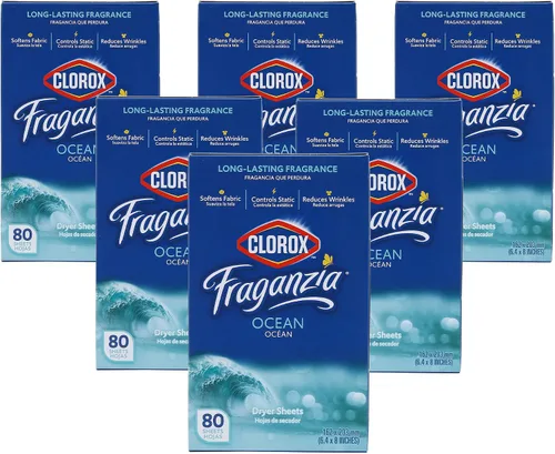 Miniatura 21 de Clorox Fraganzia - Hojas de secadora suavizantes de tela, reductoras de arrugas y antiestáticas, para ropa con gran olor, suaviza telas, aroma Océano