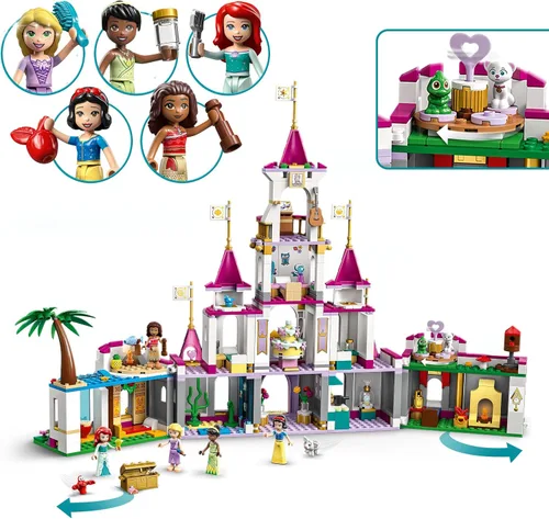 Miniatura 2 de LEGO Disney Princess Ultimate Adventure Castle 43205 Juego de Construcción con 5 Mini Muñecas de Princesas Incluyendo a Ariel, Rapunzel