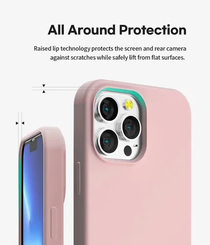 Miniatura 2 de GOOSPERY Funda de silicona líquida compatible con iPhone 13 Pro Max, protección de cuerpo completo, suave al tacto, a prueba de golpes, con forro