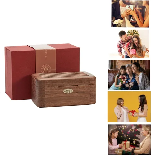 Miniatura 2 de Caja de música de madera maciza natural, caja de joyería, caja de adornos, recuerdos, cajas musicales de regalo, exquisita vendimia, adecuada