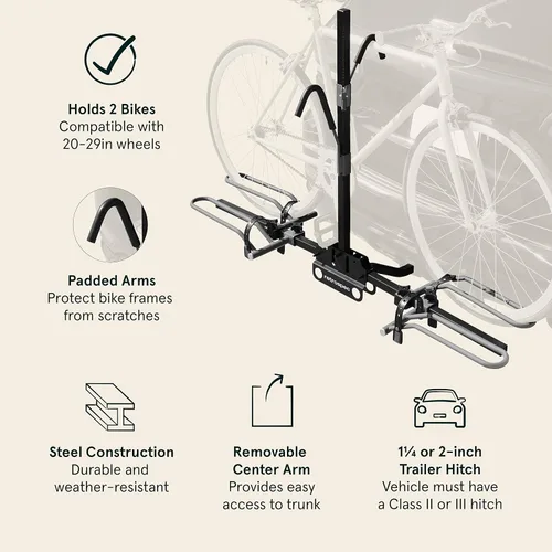 Miniatura 2 de Retrospec Lenox - Soporte para bicicleta con receptor de 2 pulgadas, 2 portabicicletas, clase II o III