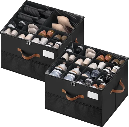 Miniatura 10 de Organizador de zapatos para armario, 1 paquete contenedor de almacenamiento de zapatos con divisores ajustables, organizador de almacenamiento