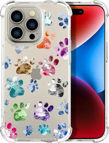 Miniatura 16 de Compatible con iPhone 14, funda transparente y bonita para mujeres y niñas, diseño floral, diseño floral femenino, funda para teléfono 14