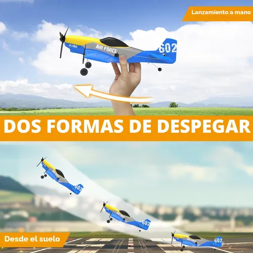 Miniatura 3 de HAWK'S WORK Avión RC P-51D Mustang de 3 canales, avión de control remoto listo para volar, estabilizador de giroscopio de 6 ejes de 2.4 GHz, fácil