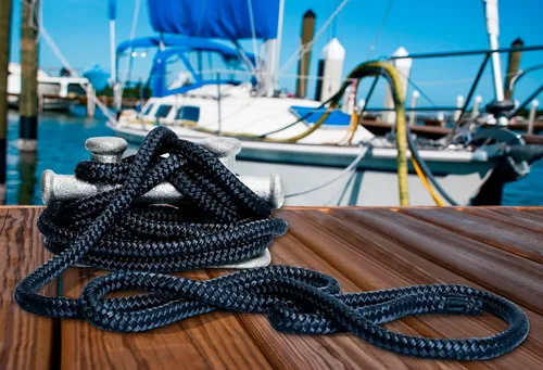 Miniatura 6 de Young Marine 3/8" 1/2" X 15' Líneas de muelle de nailon de doble trenzado de grado marino con ojal de 12 pulgadas. Línea de muelle de cuerda