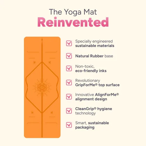 Miniatura 3 de Liforme Tapete Especial para Yoga – Incluye Bolsa de Yoga Gratis - Sistema de Alineación Patentado, Agarre al Estilo Guerrero, Antideslizante