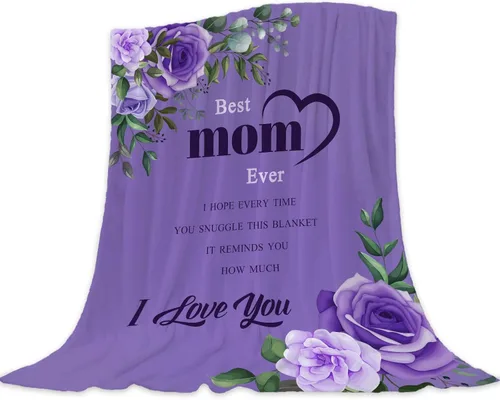 Miniatura 19 de Manta de regalo para el día de la madre, de hija, hijo, cumpleaños, San Valentín, para mamá, abuela, mujeres, Love You Best Mom Ever, suave, sofá