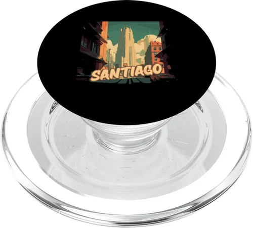Miniatura 7 de Santiago Retro Chile Vintage Chilean Traveling Traveler PopSockets Standard PopGrip