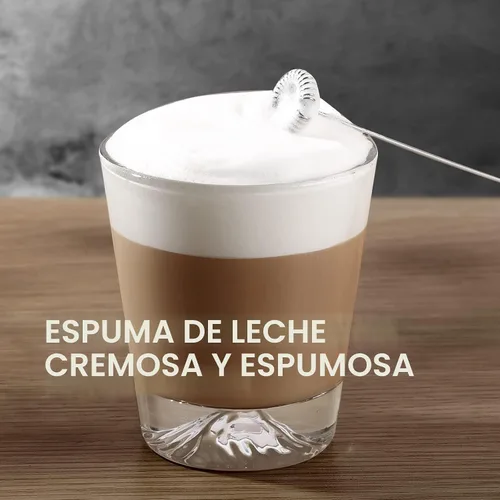 Miniatura 5 de SimpleTaste Espumador de leche de mano que funciona con baterías, eléctrico, fabricante de espuma, mezclador de bebidas con batidor de acero Gris