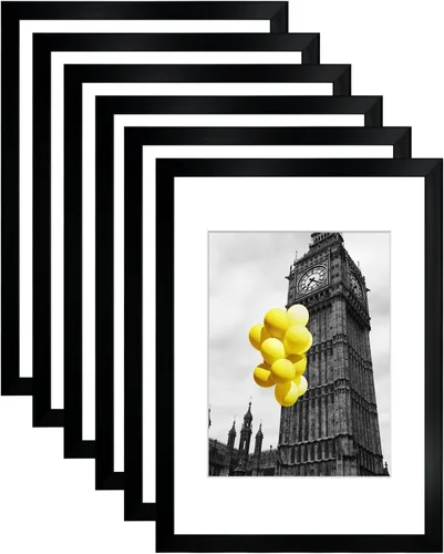 Miniatura 27 de Juego de 6 portarretratos de 5 x 7, para galería de fotos de 4 x 6 pulgadas con paspartú o de 5 x 7 pulgadas sin paspartú, marcos de fotos para Negro