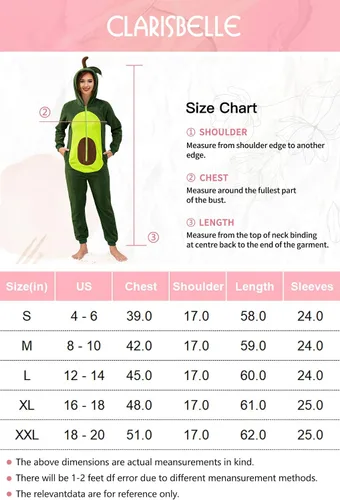 Miniatura 6 de Clarisbelle Womens Animal Fruit Plush One Piece Pajama Costume with Pocket