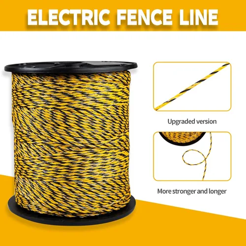 Miniatura 2 de Valla eléctrica Polywire - 3280 pies 6 hebras de acero inoxidable, alta conductividad, resistente al óxido y a los rayos UV Cercado portátil