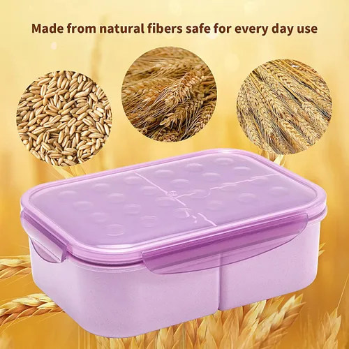 Miniatura 3 de MISS BIG® Lonchera Bento para adultos, fiambrera, a prueba de fugas, sin BPA y sin tintes químicos, para lavavajillas y microondas