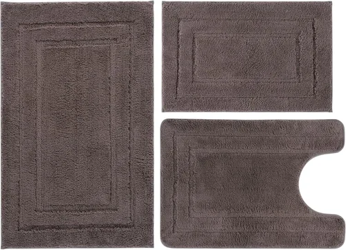 Miniatura 11 de Juego de 3 alfombras de baño, con alfombra de inodoro en forma de U de 20 x 28 pulgadas, ultra absorbente de agua y súper suave, antideslizante