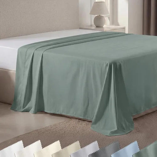California Design Den Sábana encimera tamaño King – 100% algodón, 600 hilos, sábana superior suave y transpirable, tejido satinado, ropa de cama de