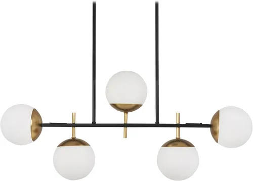 GEORGE KOVACS P1355-618 Lámpara de araña Alluria Island, 5 luces, 375 vatios totales, 15.75 pulgadas de alto x 6 pulgadas de ancho, negro desgastado