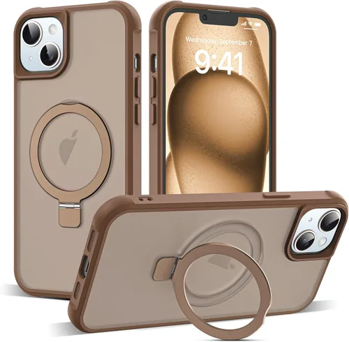 Miniatura 86 de SKYLMW – Funda compatible con iPhone 12 Pro Max y iPhone 13 Pro Max con soporte magnético invisible tipo anillo, fundas translúcidas para teléfonos