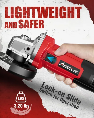 Miniatura 6 de AVID POWER Amoladora angular de 4-1/2 pulgadas, amoladora eléctrica de 750 W, 6.5 amperios, 11500 RPM, con muelas, mango auxiliar, llave para moler