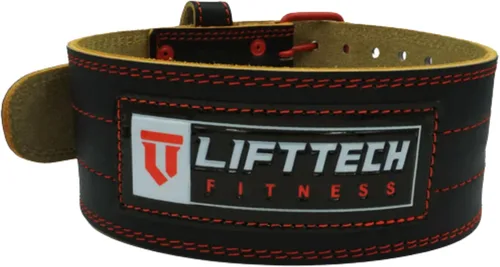Lift Tech Fitness Cinturón de levantamiento de pesas de 4 pulgadas, cinturón de entrenamiento de cuero para hombres y mujeres, cinturón de gimnasio