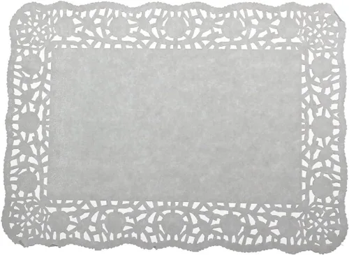 LJY 100 piezas de papel rectangulares de encaje blanco roto, almohadillas de embalaje para tartas, decoración de vajilla de boda (8 x 12 pulgadas)