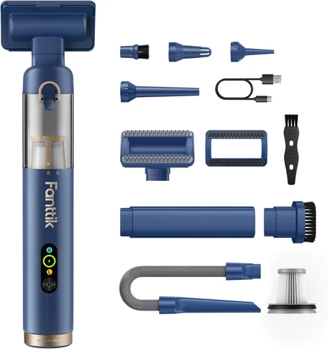 Miniatura 11 de Fanttik Slim V10 APEX - Aspiradora inalámbrica para automóvil, mini aspiradora portátil 4 en 1, potencia de succión de 19 kPa, pantalla digital Negro