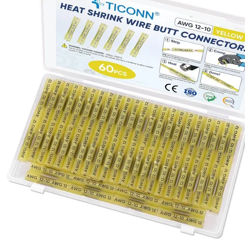 Miniatura 24 de TICONN - Juego de 100 piezas de conectores de alambre termorretráctiles, terminales de alambre eléctrico aislados y resistentes al agua