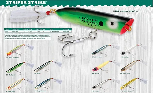 Miniatura 3 de Creek Chub Striper Strike - Señuelo de pesca de fundición larga de hundimiento lento, grado de agua salada Silver Flash
