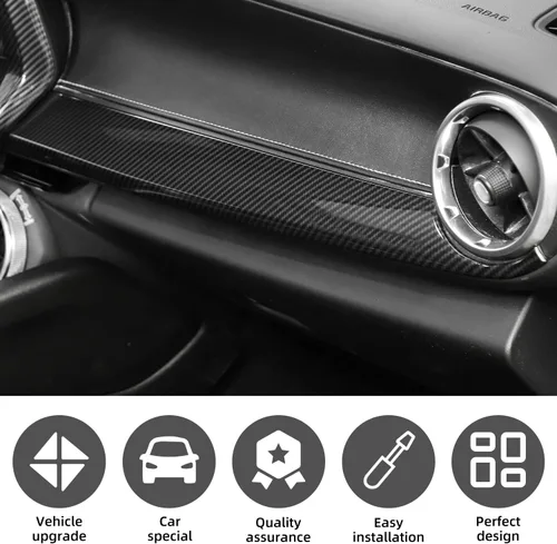 Miniatura 3 de Cubierta de panel frontal Co-Pilot de fibra de carbono para salpicadero, compatible con Chevrolet Camaro 2017-2024