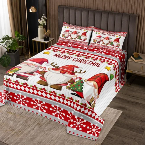 Miniatura 15 de Manfei Juego de colcha de Navidad para niños, tamaño individual, diseño de pinos de dibujos animados, decoración de habitación de niños y adultos