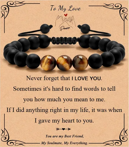 Miniatura 19 de Pulsera de regalos para hombres para papá hijo mi hombre novio marido hermano nieto abuelo papá bonus sobrino tío cumpleaños día del padre