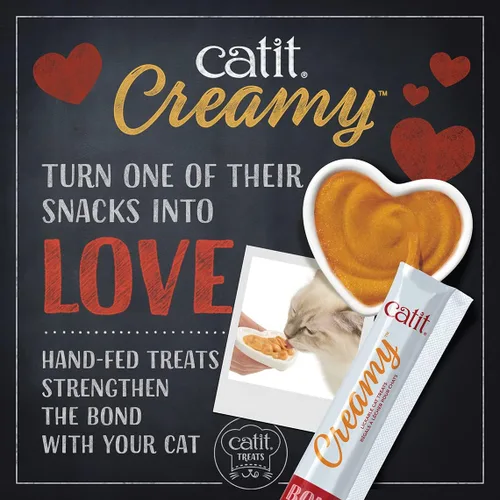Miniatura 4 de Catit Golosina cremosa para gatos, golosina saludable para gatos, salmón, paquete de 50