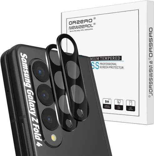 Orzero Paquete de 2 protectores de lente de cámara compatible con Samsung Galaxy Z Fold 4 5G, protector de vidrio templado de 9 durezas HD,
