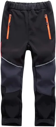 Toomett Pantalones cargo de nieve para niños, niñas y niños al aire libre con forro polar suave Shell senderismo pesca esquí pantalones aislados