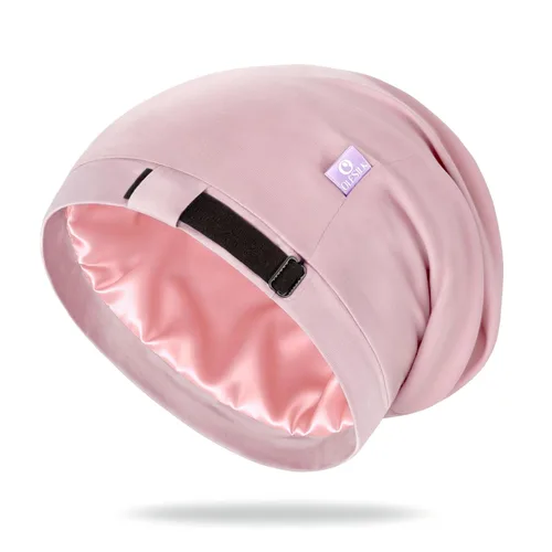 Miniatura 14 de OLESILK Gorro de seda para cabello rizado, gorro de seda para dormir, unisex, mediano, negro