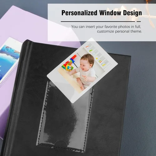 Miniatura 9 de Álbum de fotos para cámara Fujifilm Instax Mini, álbum de fotos para Polaroid, cubierta de cuero, 180 bolsillos 2 x 3 con espacio de escritura