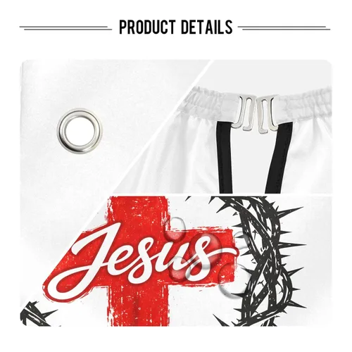 Miniatura 3 de ALAZA Capa de peluquería profesional de 55 x 65 pulgadas, diseño de cruz cristiana de Jesús impermeable, con cierre a presión, para hombres y mujeres