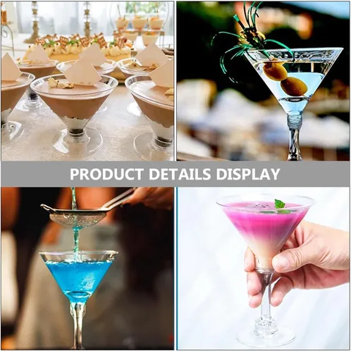 Miniatura 9 de Kichvoe 12 tazas de cóctel irrompibles elegantes para fiestas, bodas y uso diario para vino, whisky y postres, vasos duraderos para bebidas