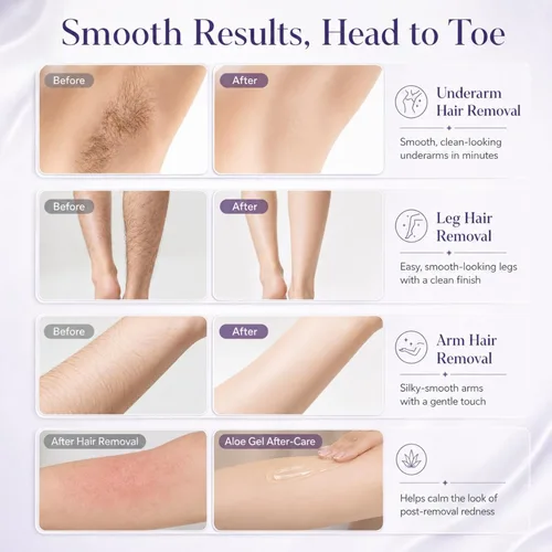 Miniatura 4 de Crema depilatoria corporal para mujeres con gel de aloe para piel sensible, crema depilatoria sin dolor de 5 minutos para brazos, axilas, piernas